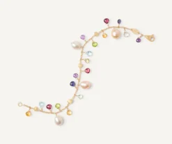 Marco Bicego Bracelets|Pearls And Multicoloured Gemstone Single-Strand 18Kt Yellow Gold Bracelet