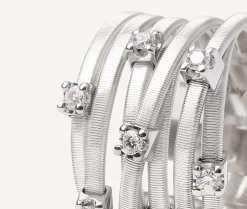 Marco Bicego Rings|Seven-Band White Gold Ring With Prong-Set Diamonds
